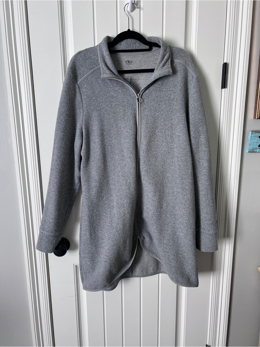 Athletic Works Light Grey Teddy Zip-Front Jacket